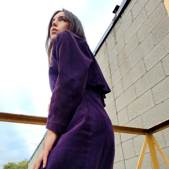 90s Purple Danier Suede Leather Jacket - Picture 5 of 5